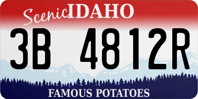 ID license plate 3B4812R