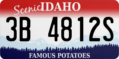 ID license plate 3B4812S