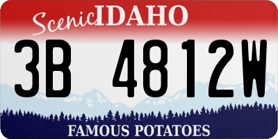 ID license plate 3B4812W