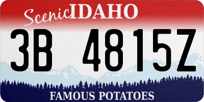 ID license plate 3B4815Z