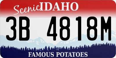 ID license plate 3B4818M
