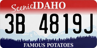 ID license plate 3B4819J