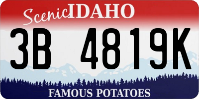 ID license plate 3B4819K