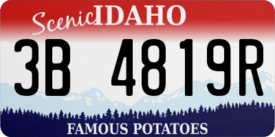 ID license plate 3B4819R