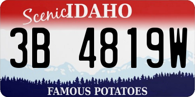 ID license plate 3B4819W