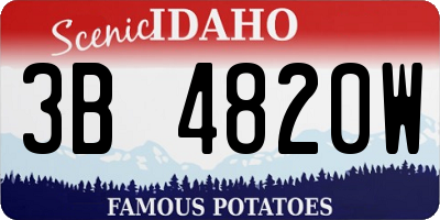 ID license plate 3B4820W