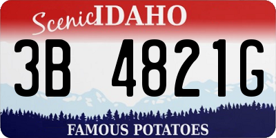 ID license plate 3B4821G