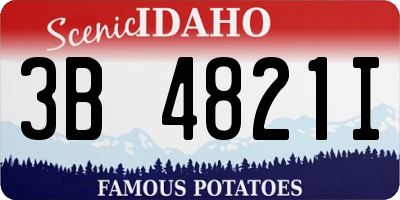 ID license plate 3B4821I