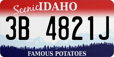 ID license plate 3B4821J