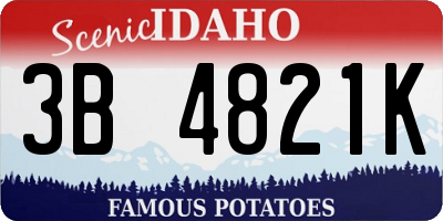 ID license plate 3B4821K