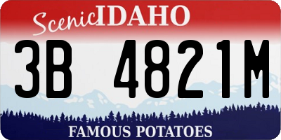 ID license plate 3B4821M