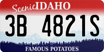 ID license plate 3B4821S