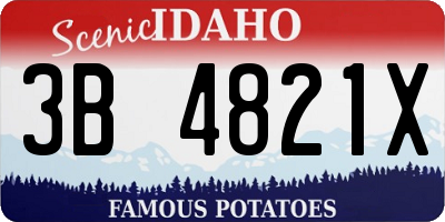 ID license plate 3B4821X