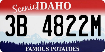 ID license plate 3B4822M