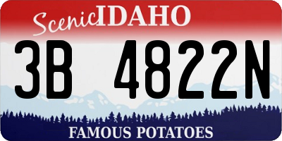 ID license plate 3B4822N