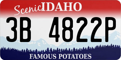 ID license plate 3B4822P