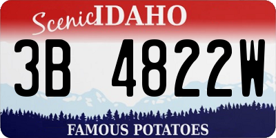 ID license plate 3B4822W