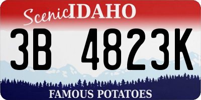 ID license plate 3B4823K