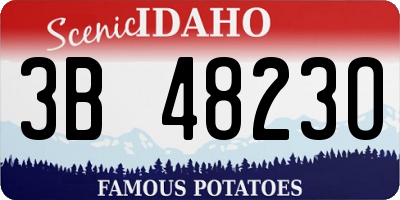 ID license plate 3B4823O