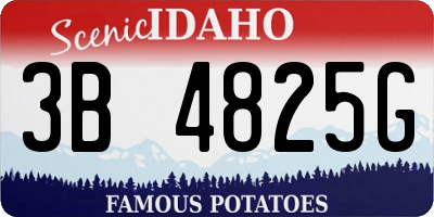ID license plate 3B4825G