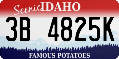 ID license plate 3B4825K