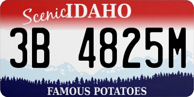 ID license plate 3B4825M