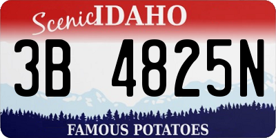 ID license plate 3B4825N