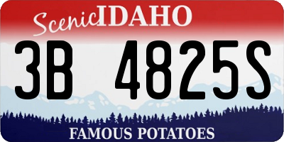 ID license plate 3B4825S