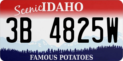 ID license plate 3B4825W