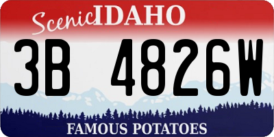 ID license plate 3B4826W