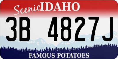 ID license plate 3B4827J