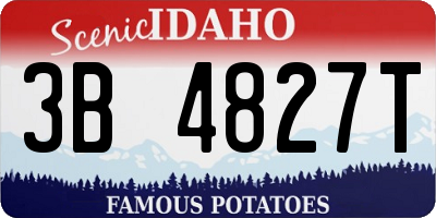ID license plate 3B4827T