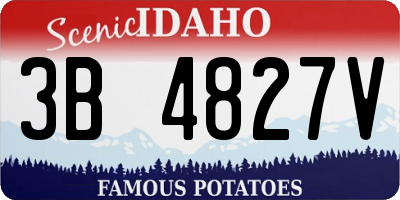 ID license plate 3B4827V