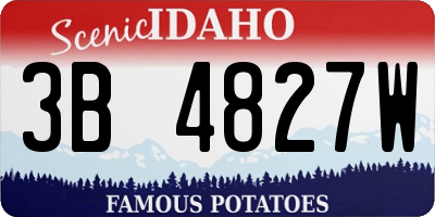 ID license plate 3B4827W
