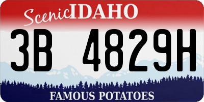 ID license plate 3B4829H