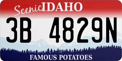 ID license plate 3B4829N