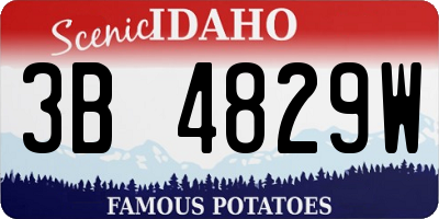 ID license plate 3B4829W