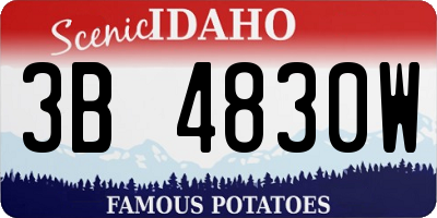 ID license plate 3B4830W