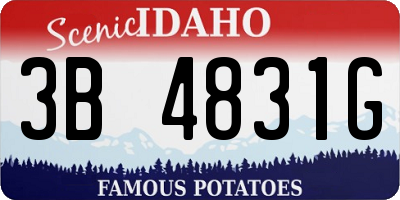 ID license plate 3B4831G