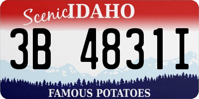 ID license plate 3B4831I