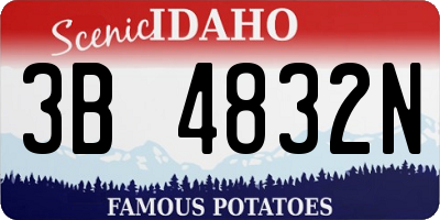 ID license plate 3B4832N