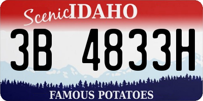 ID license plate 3B4833H