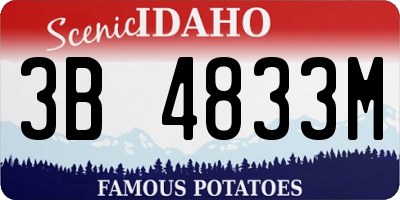 ID license plate 3B4833M