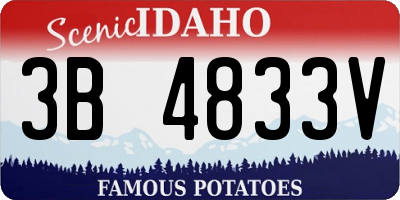 ID license plate 3B4833V