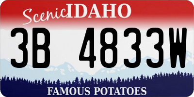 ID license plate 3B4833W