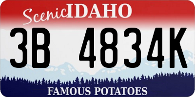 ID license plate 3B4834K
