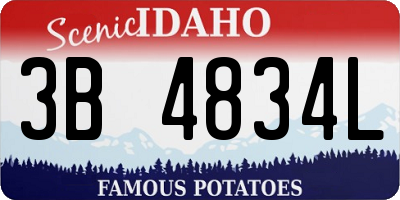 ID license plate 3B4834L