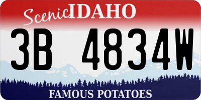 ID license plate 3B4834W