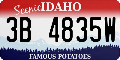 ID license plate 3B4835W