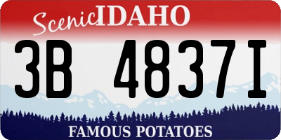 ID license plate 3B4837I